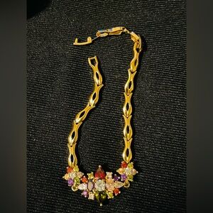 18K Gold Filled Elegant Multicolor Gemstone Bracelet 8” adjustable to 7”